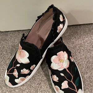 Kate Spade embroidered cherry blossom slip on tennis shoes